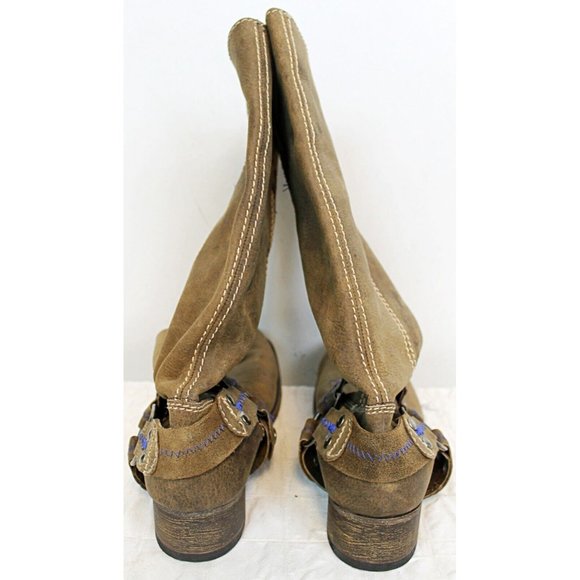 Bed Stu Footwear Woman Sz 11 Brown Suede Leather Riding Tall Boots Western - Picture 6 of 12